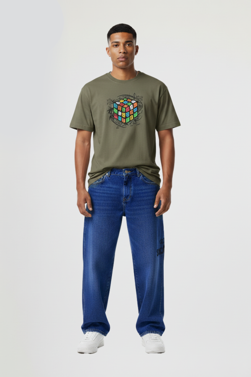 Wide Leg Baggy W Print
